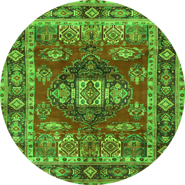 Machine Washable Persian Green Traditional Area Rugs, wshtr2897grn