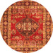 Machine Washable Persian Orange Traditional Area Rugs, wshtr2897org