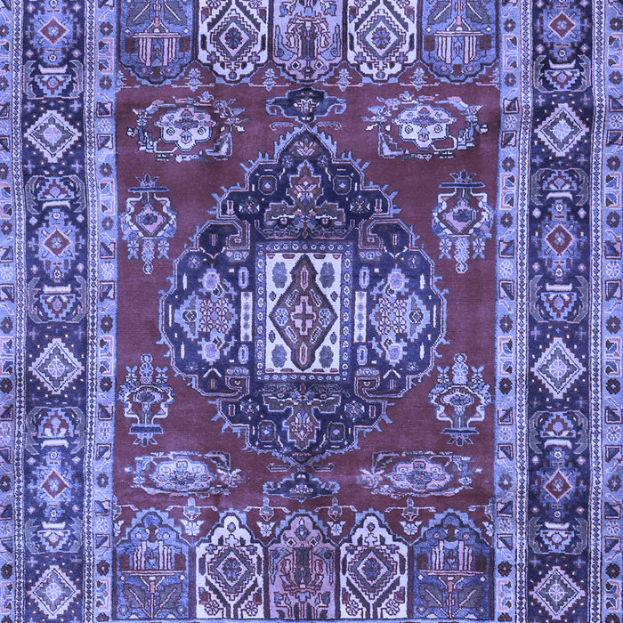 Machine Washable Persian Blue Traditional Rug, wshtr2897blu