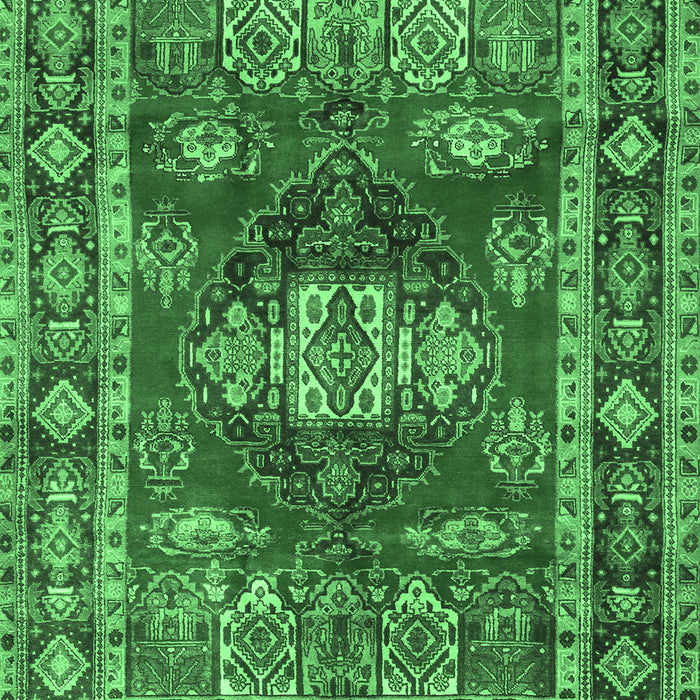 Machine Washable Persian Emerald Green Traditional Area Rugs, wshtr2897emgrn