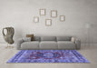 Machine Washable Persian Blue Traditional Rug in a Living Room, wshtr2897blu