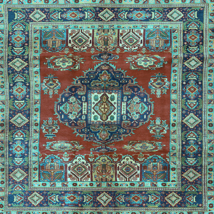 Square Persian Light Blue Traditional Rug, tr2897lblu