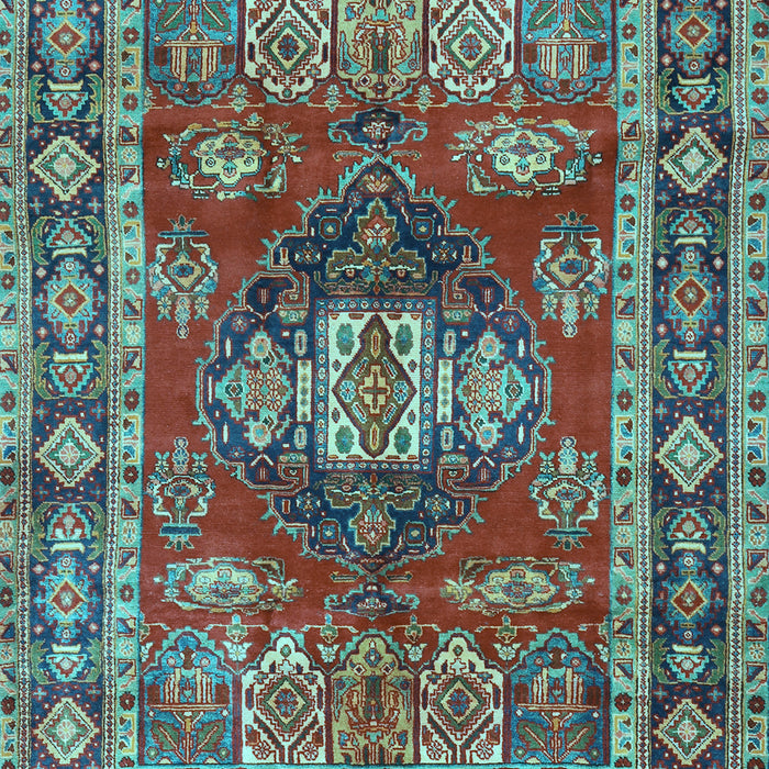 Machine Washable Persian Light Blue Traditional Rug, wshtr2897lblu