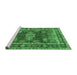 Sideview of Machine Washable Persian Emerald Green Traditional Area Rugs, wshtr2897emgrn