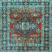 Square Machine Washable Persian Light Blue Traditional Rug, wshtr2897lblu