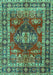 Machine Washable Persian Turquoise Traditional Area Rugs, wshtr2897turq