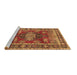 Sideview of Machine Washable Persian Brown Traditional Rug, wshtr2897brn