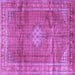 Square Machine Washable Persian Purple Traditional Area Rugs, wshtr2898pur