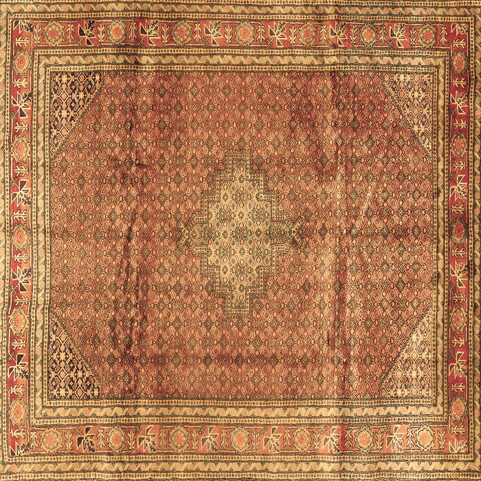 Square Persian Brown Traditional Rug, tr2898brn