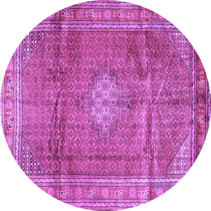 Round Persian Purple Traditional Rug, tr2898pur