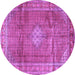 Round Persian Purple Traditional Rug, tr2898pur