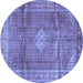 Round Persian Blue Traditional Rug, tr2898blu