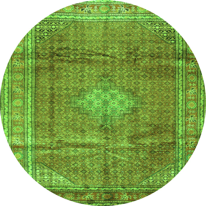 Machine Washable Persian Green Traditional Area Rugs, wshtr2898grn