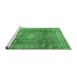 Sideview of Machine Washable Persian Emerald Green Traditional Area Rugs, wshtr2898emgrn