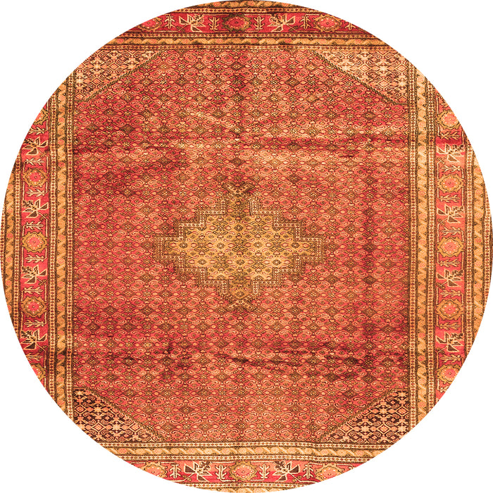 Machine Washable Persian Orange Traditional Area Rugs, wshtr2898org
