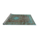 Sideview of Machine Washable Persian Light Blue Traditional Rug, wshtr2898lblu