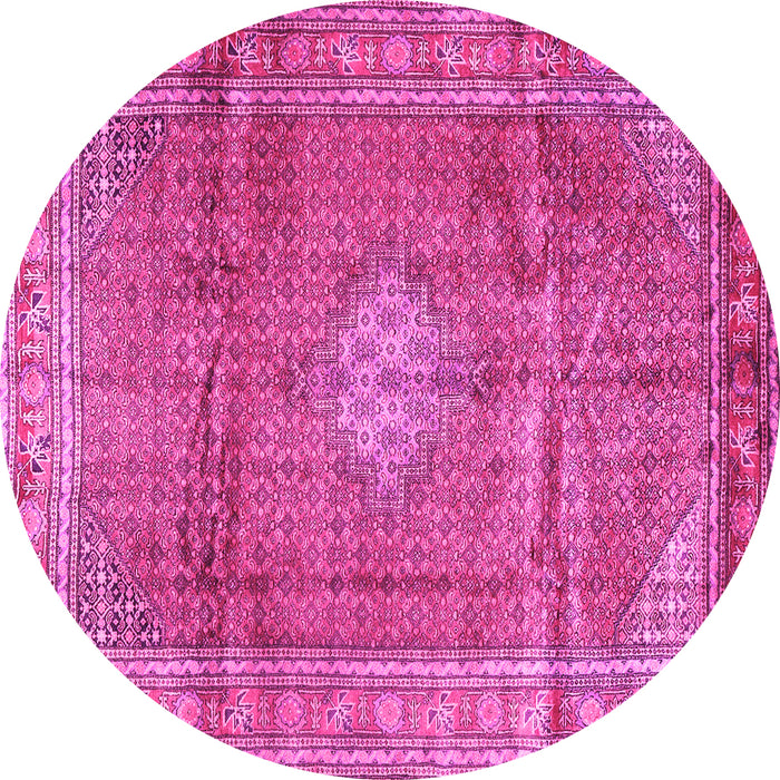Round Persian Pink Traditional Rug, tr2898pnk