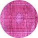 Round Persian Pink Traditional Rug, tr2898pnk