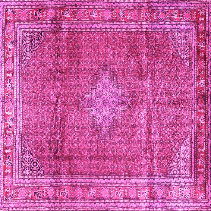 Square Machine Washable Persian Pink Traditional Rug, wshtr2898pnk