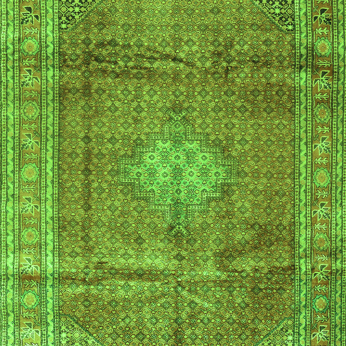 Serging Thickness of Machine Washable Persian Green Traditional Area Rugs, wshtr2898grn