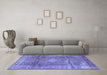 Machine Washable Persian Blue Traditional Rug in a Living Room, wshtr2898blu