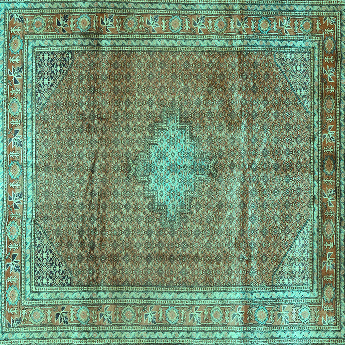Square Persian Turquoise Traditional Rug, tr2898turq