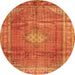 Square Persian Orange Traditional Rug, tr2898org