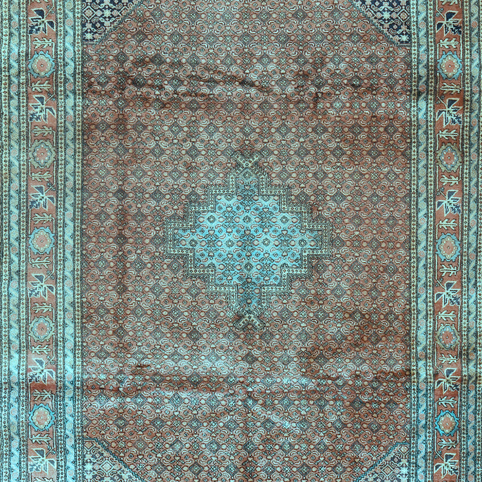 Machine Washable Persian Light Blue Traditional Rug, wshtr2898lblu