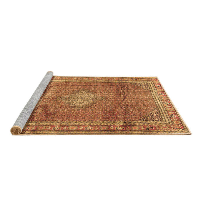 Sideview of Machine Washable Persian Brown Traditional Rug, wshtr2898brn
