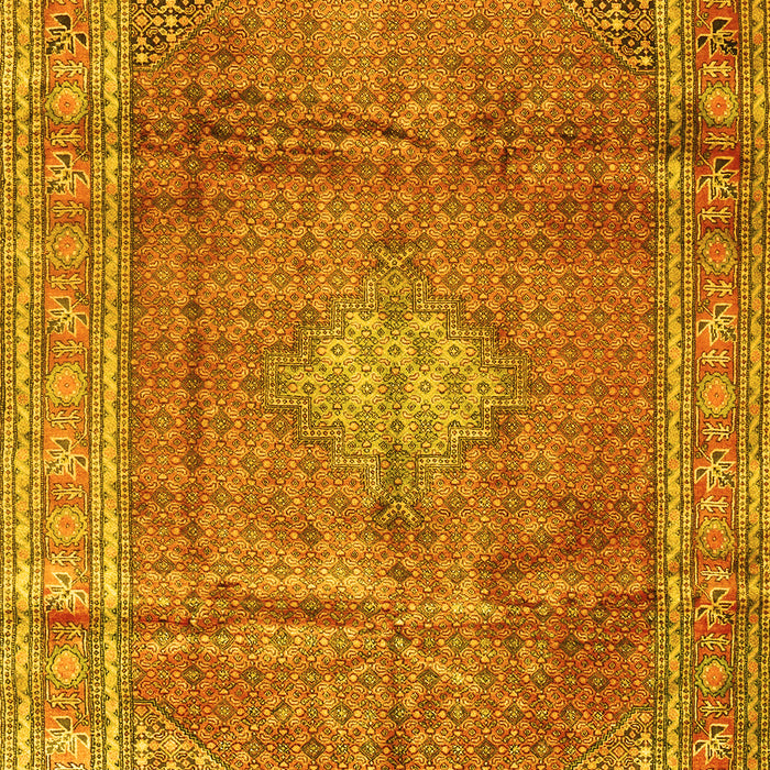 Machine Washable Persian Yellow Traditional Rug, wshtr2898yw