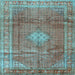 Square Persian Light Blue Traditional Rug, tr2898lblu