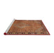 Sideview of Machine Washable Traditional Fire Brick Red Rug, wshtr2899