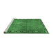 Sideview of Machine Washable Persian Emerald Green Traditional Area Rugs, wshtr2899emgrn