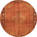 Machine Washable Persian Orange Traditional Area Rugs, wshtr2899org