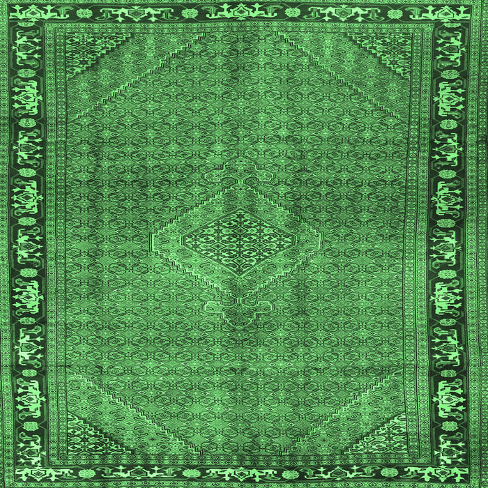 Square Persian Emerald Green Traditional Rug, tr2899emgrn
