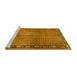 Sideview of Machine Washable Persian Yellow Traditional Rug, wshtr2899yw