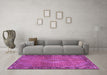 Machine Washable Persian Purple Traditional Area Rugs in a Living Room, wshtr2899pur