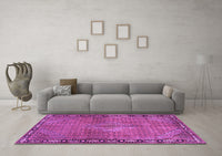 Machine Washable Persian Purple Traditional Rug, wshtr2899pur