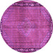 Round Machine Washable Persian Purple Traditional Area Rugs, wshtr2899pur