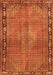 Serging Thickness of Machine Washable Persian Orange Traditional Area Rugs, wshtr2899org