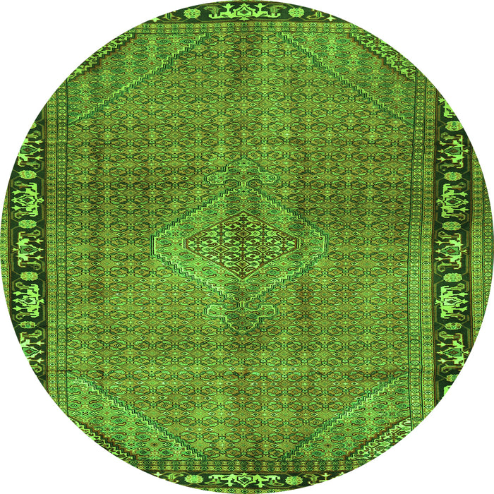 Square Persian Green Traditional Rug, tr2899grn
