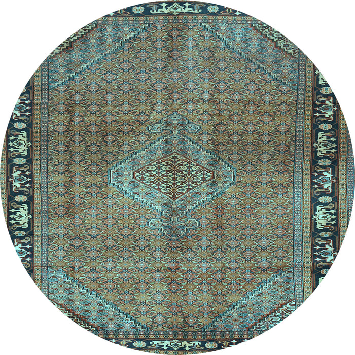 Round Machine Washable Persian Light Blue Traditional Rug, wshtr2899lblu