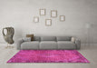 Machine Washable Persian Pink Traditional Rug in a Living Room, wshtr2899pnk