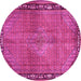 Round Persian Pink Traditional Rug, tr2899pnk