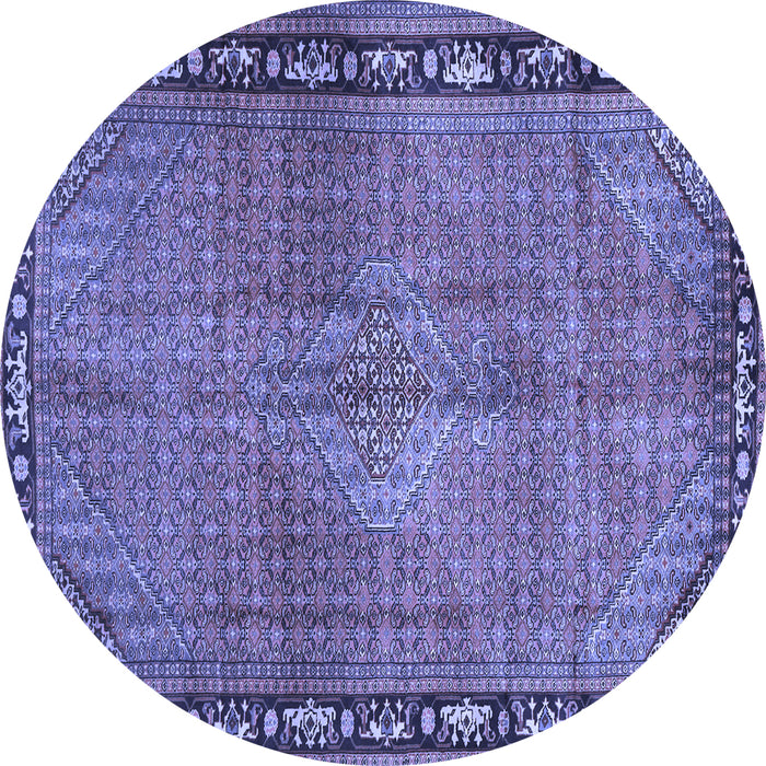 Round Persian Blue Traditional Rug, tr2899blu