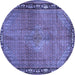 Round Persian Blue Traditional Rug, tr2899blu