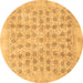 Round Persian Brown Traditional Rug, tr289brn