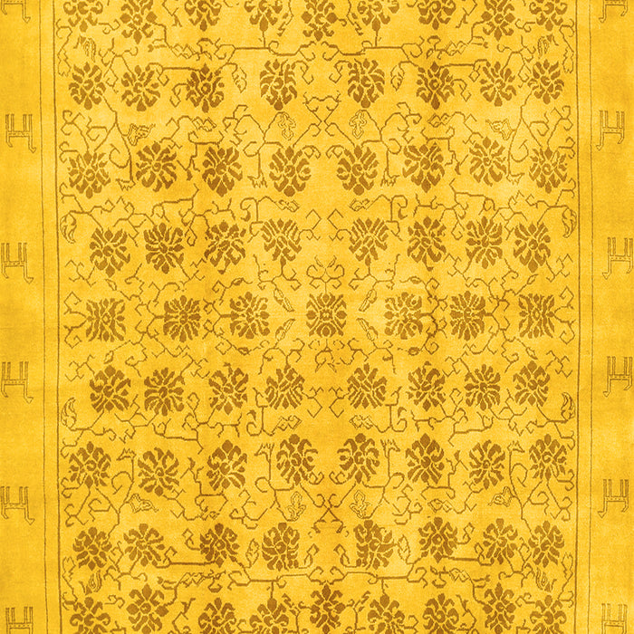 Machine Washable Persian Yellow Traditional Rug, wshtr289yw