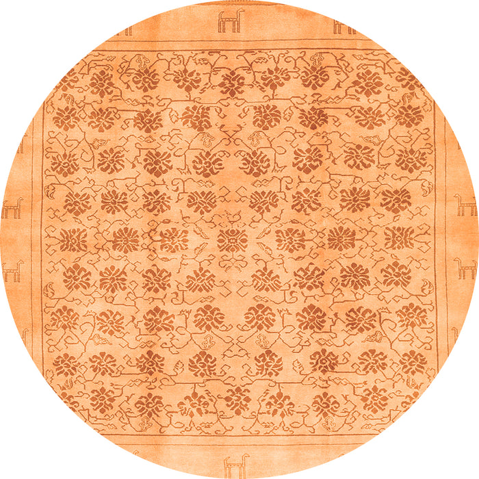 Square Persian Orange Traditional Rug, tr289org