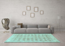 Machine Washable Persian Light Blue Traditional Rug in a Living Room, wshtr289lblu